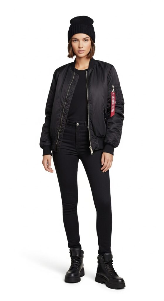 10 Rap Concert Outfit Ideas to Look Fly and Stylish 7 Bomber Jacket and Black Skinny Jeans