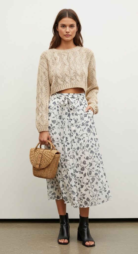 Breezy Skirt and Knit Top