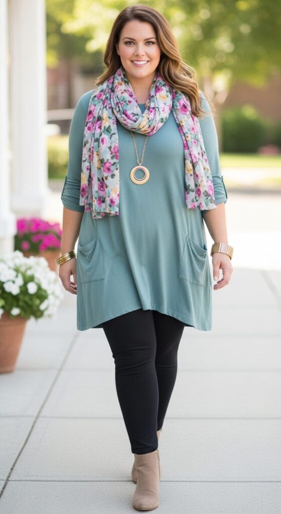 11 Essential Plus Size Spring Outfits to Try This Year 12 Breezy Tunic & Leggings