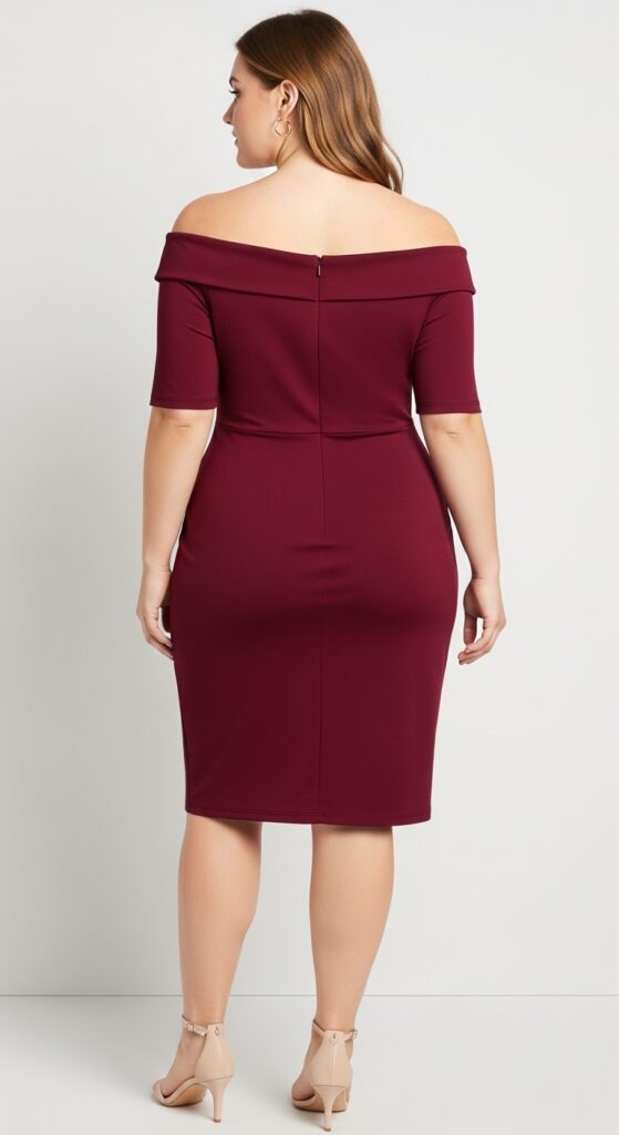 Burgundy Off-Shoulder Cocktail