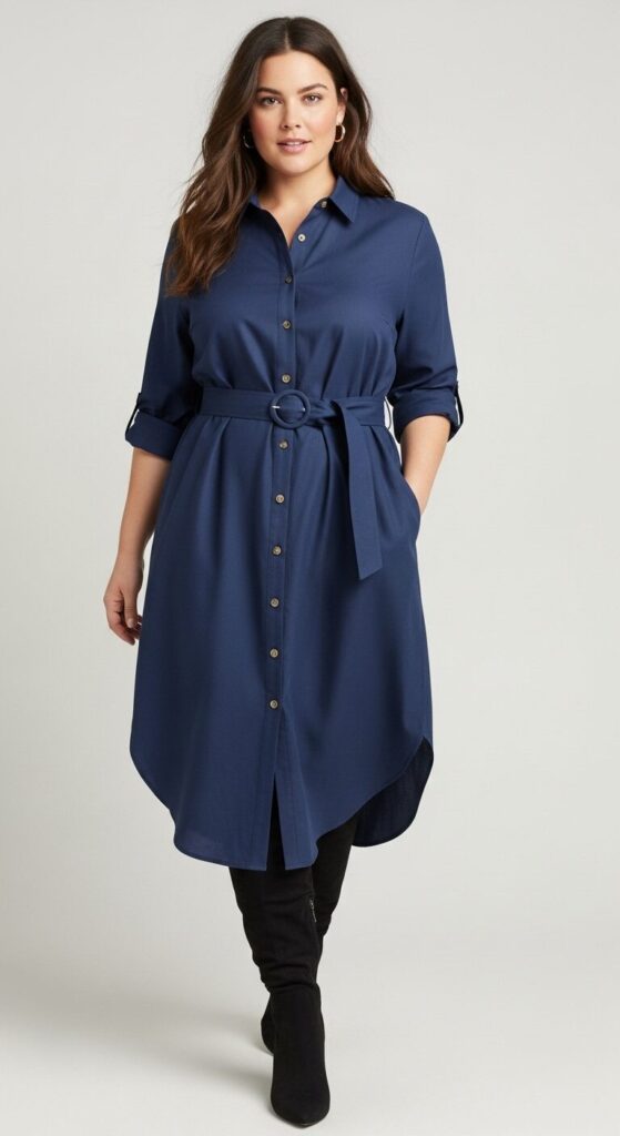 7 Plus Size Early Spring Outfits Your Wardrobe Must Have 4 Button-Down Shirt Dress