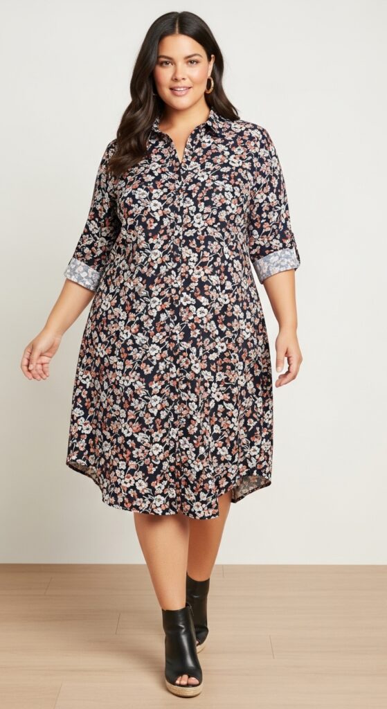 12 Chic Plus-Size Summer Outfits Every Curvy Woman Needs This Year 12 Button-Down Shirt Dress Classic and Versatile
