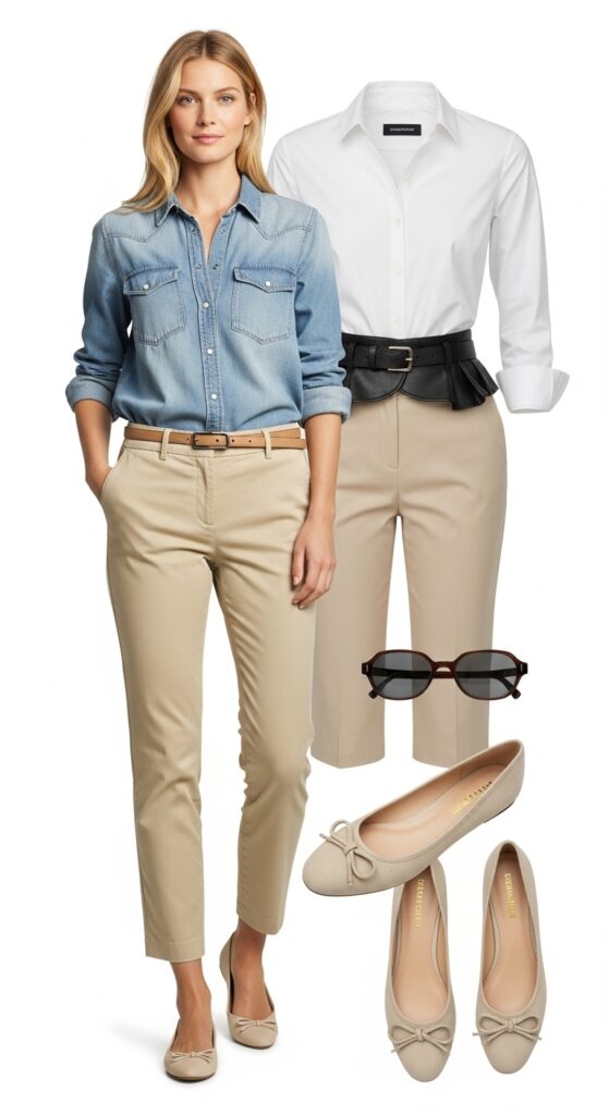 20 Stylish Flat Shoe Outfits to Inspire Your Wardrobe 10 Button-Down Shirt and Chinos