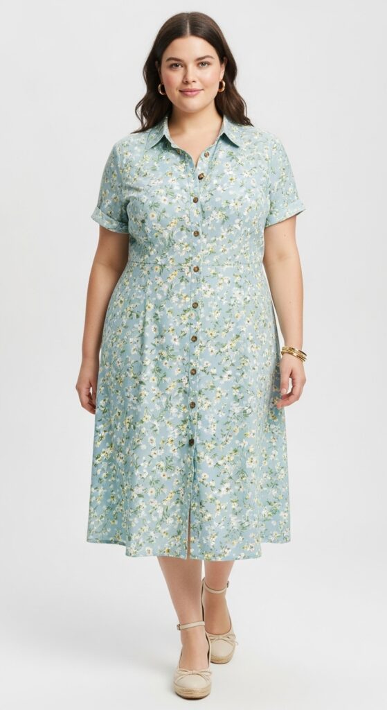 12 Chic Plus-Size Easter Outfits That Will Have You Feeling Fabulous 13 Button-Front Dress Timeless and Versatile