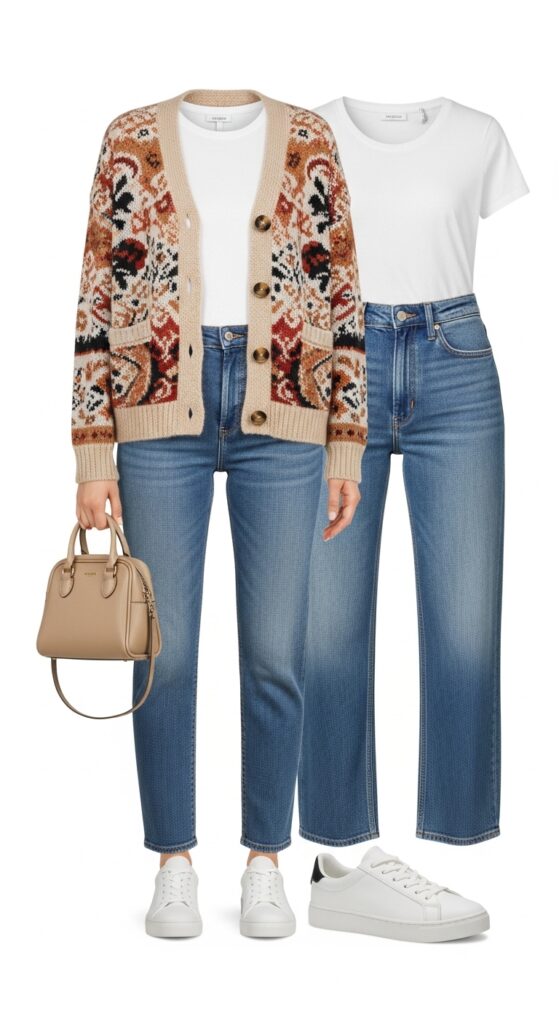 23 Spring Outfits for 2025 That Will Refresh Your Wardrobe 4 Casual Chic Cardigan and Jeans