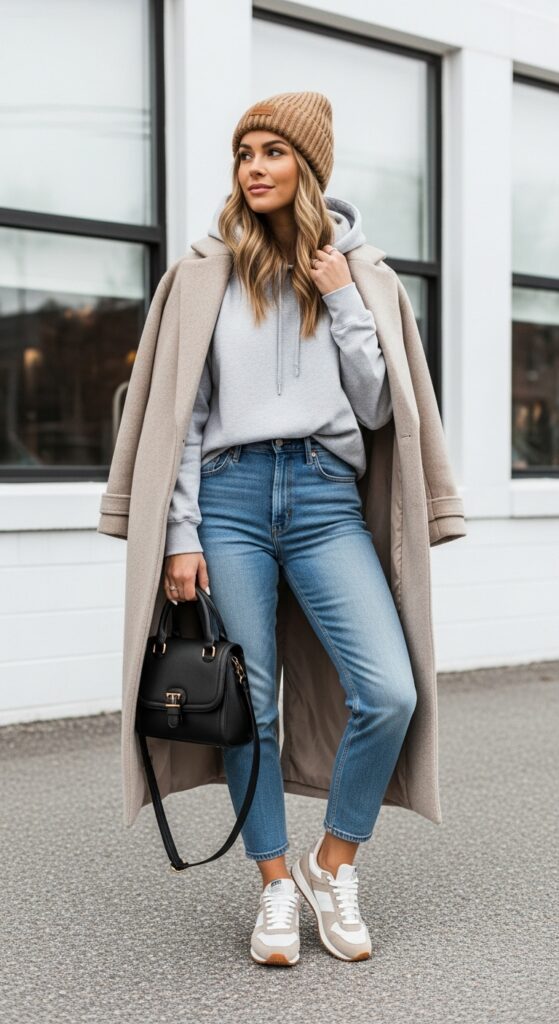 30 Stylish Winter Outfits for Women That Keep You Warm and Fashion-Forward 18 Casual Cool Hoodie and Jeans