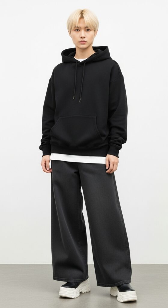 Casual Hoodie and Wide-Legged Pants