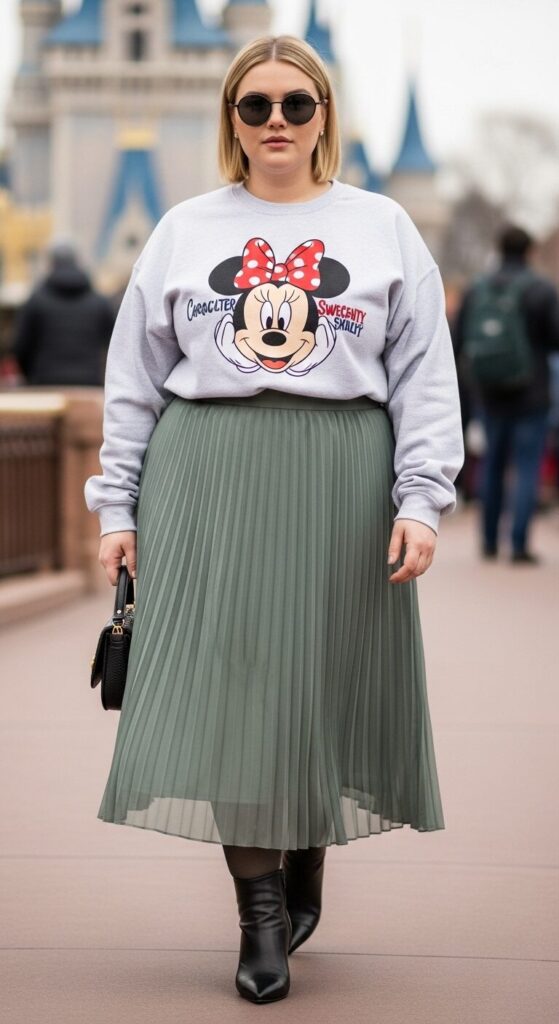 Character Sweatshirt & Midi Skirt
