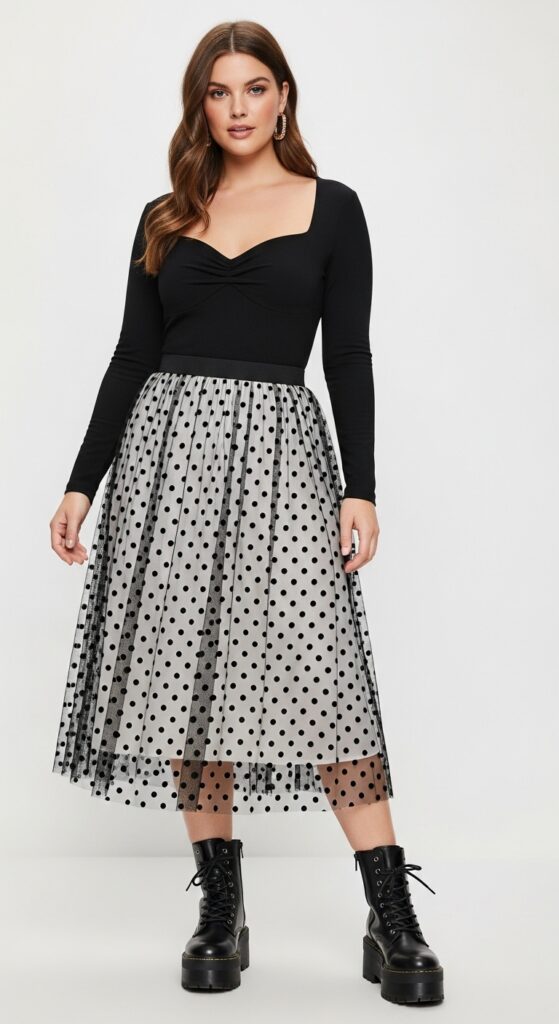 21 Stunning Tulle Skirt Outfit Ideas for U.S. Women in 2025 18 Cocktail Hour Chic Sweetheart Top & Polka Dot Tulle Midi
