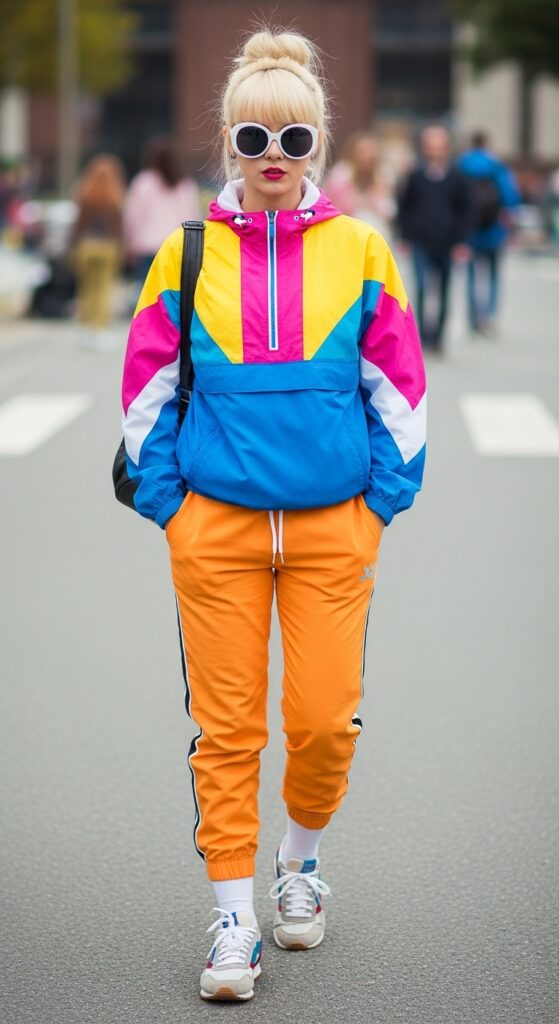 Colorful Windbreaker and Joggers
