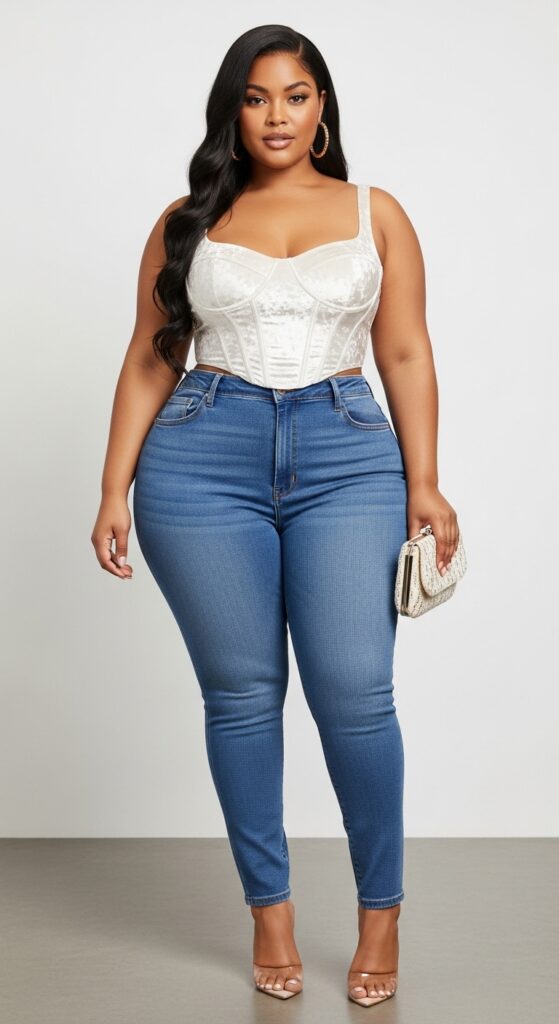 Corset Top and High-Waisted Jeans