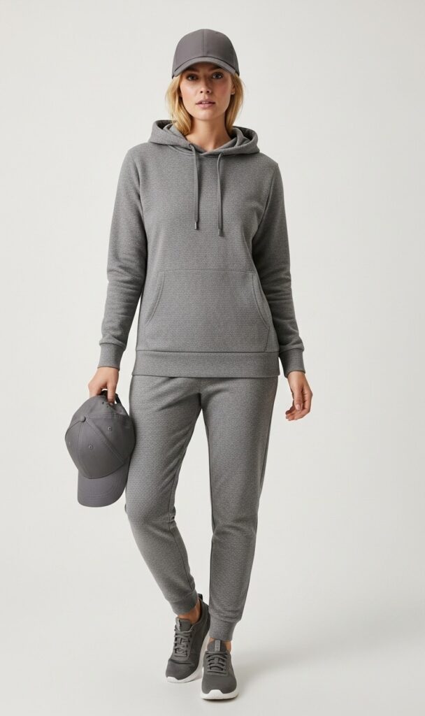Cozy Hoodie & Joggers with a Sporty Cap
