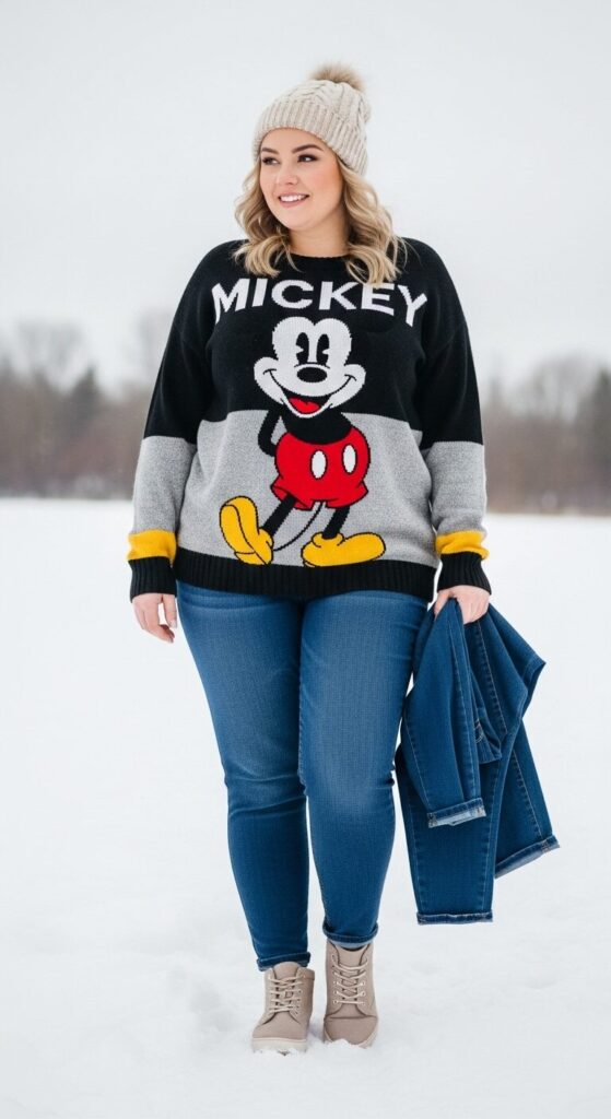Cozy Mickey Sweater & Jeans