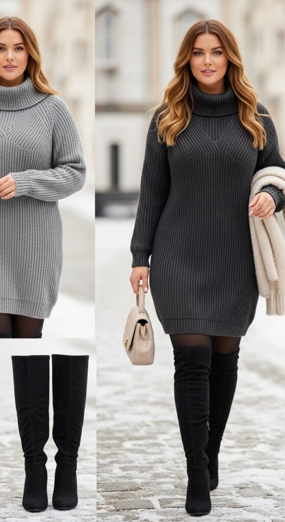 Cozy Sweater Dress & Tights