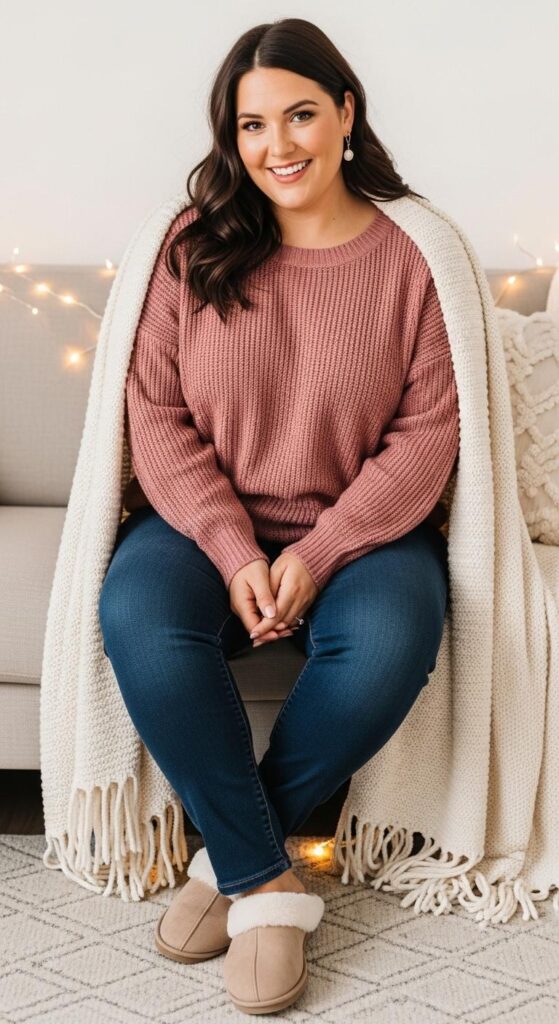 Cozy Sweater and Jeans for Movie Nights In