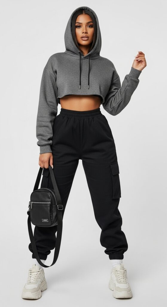10 Rap Concert Outfit Ideas to Look Fly and Stylish 10 Cropped Hoodie and High-Waisted Pants