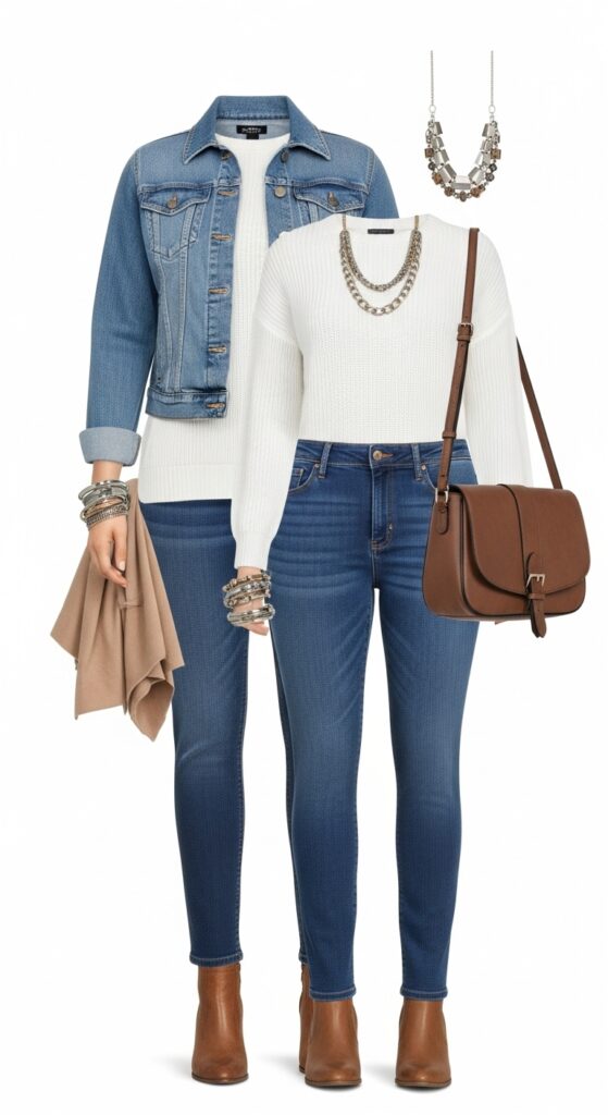 24 Plus Size Casual Winter Fashion Outfits That Celebrate Your Curves 21 Denim on Denim