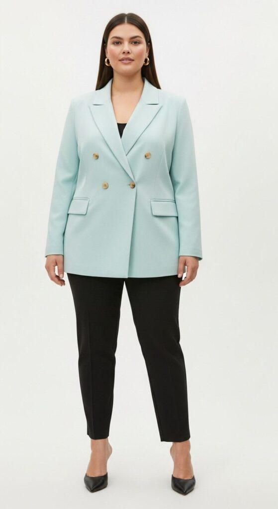 Double-Breasted Blazer & Cigarette Pants