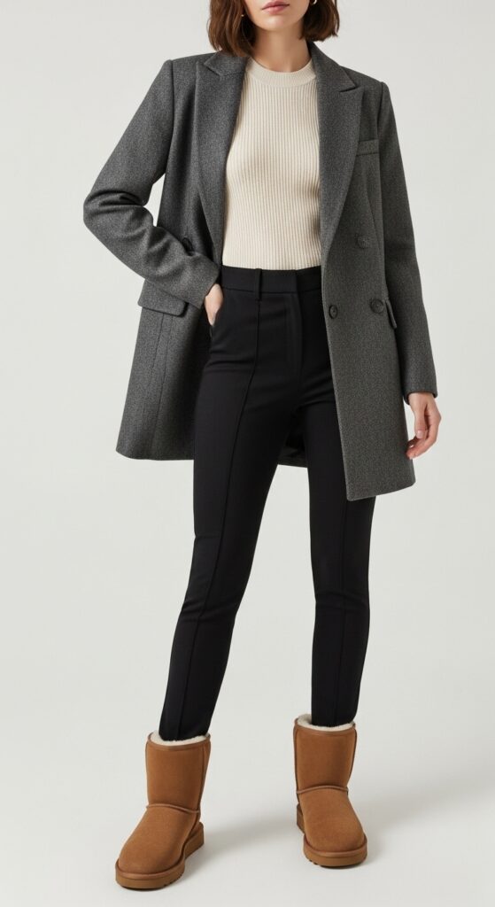 Dressy & Cozy UGG Boots + Longline Blazer