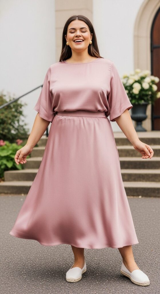 Dusty Rose Silk Blend Skirt Set for Easter Joy