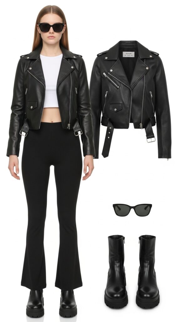 17 Stylish Leather Jacket Outfits That Will Turn Heads 3 Edgy Biker Chic