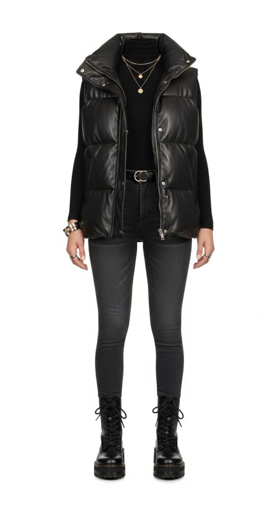 23 Chic Puffer Vest Outfits You’ll Want to Wear This Season 18 Edgy and Cool