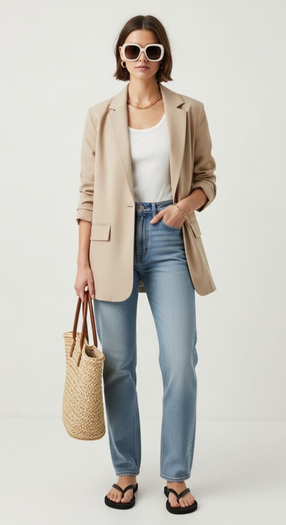 23 Spring Outfits for 2025 That Will Refresh Your Wardrobe 17 Effortless Blazer and Jeans Combo