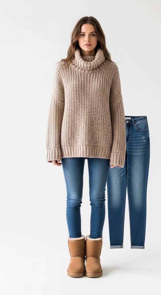 Effortlessly Cozy UGGs + Oversized Knit Sweater