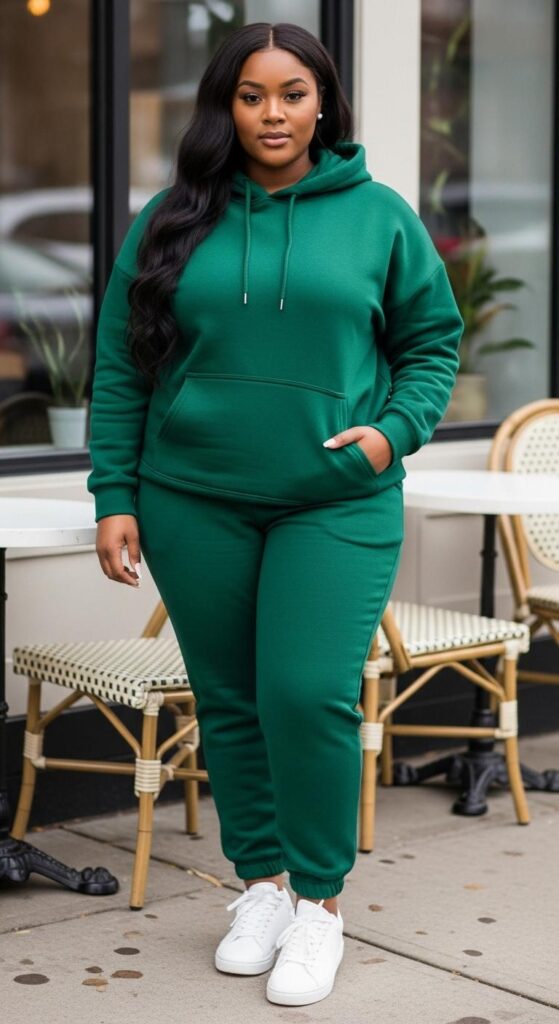 Emerald Hoodie and Joggers for Casual Coffee Runs
