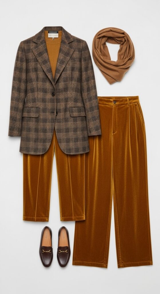Evermore Era Plaid Blazer & Velvet Pants