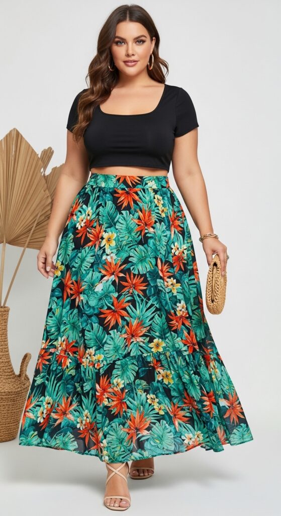 Flowy Maxi Skirt and Crop Top
