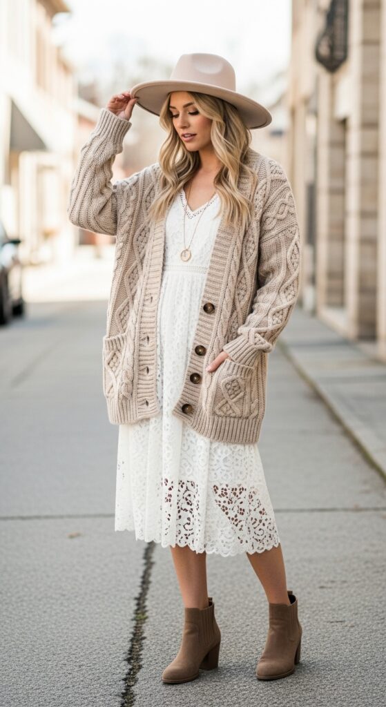 Folklore Era Cozy Fisherman Cardigan