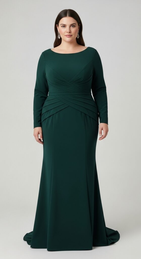 Forest Green Long Sleeve Gown