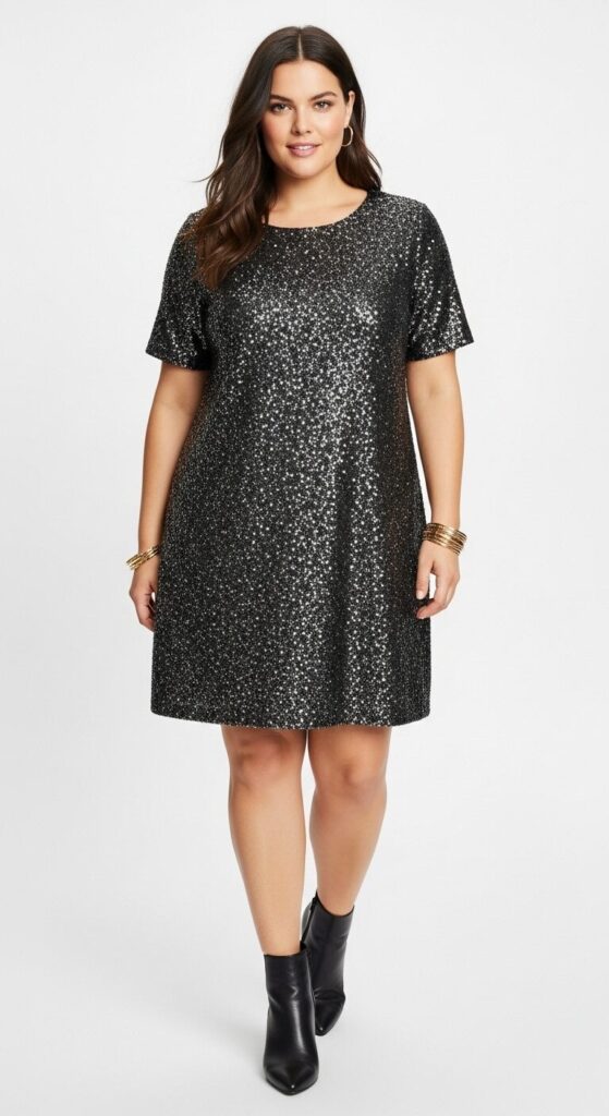 Glittery Shift Dress