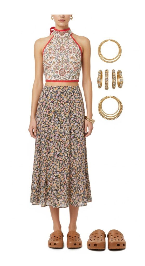 Halter Top and Midi Skirt