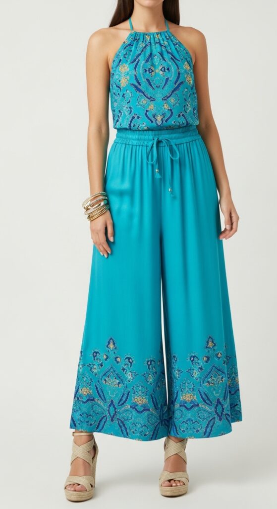 Halter Top and Wide-Leg Pants