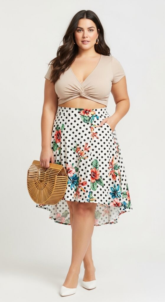 High-Waisted Skirt and Crop Top
