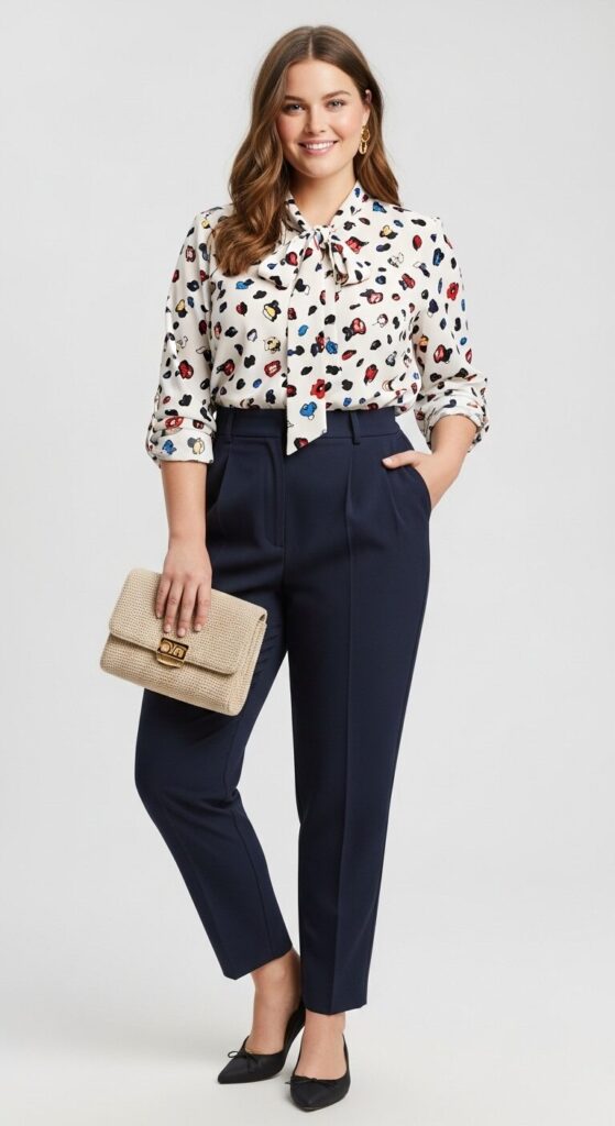 High-Waisted Trousers & Blouse