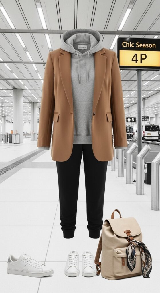 10 Chic Camel Blazer Outfits to Transform Your Wardrobe with Chic Season Style 12 Hoodie and Sneakers for Travel Days