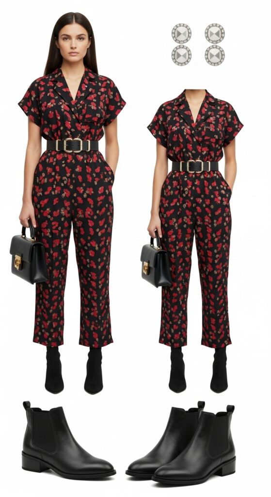 Jumpsuit and Statement Belt