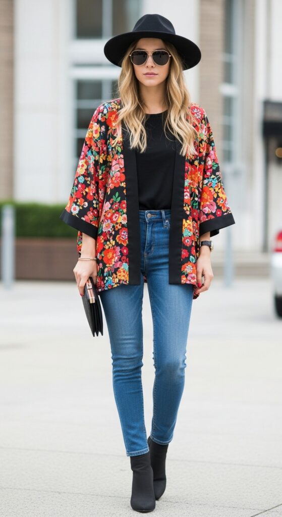 Kimono Jacket and Slim-Fit Jeans