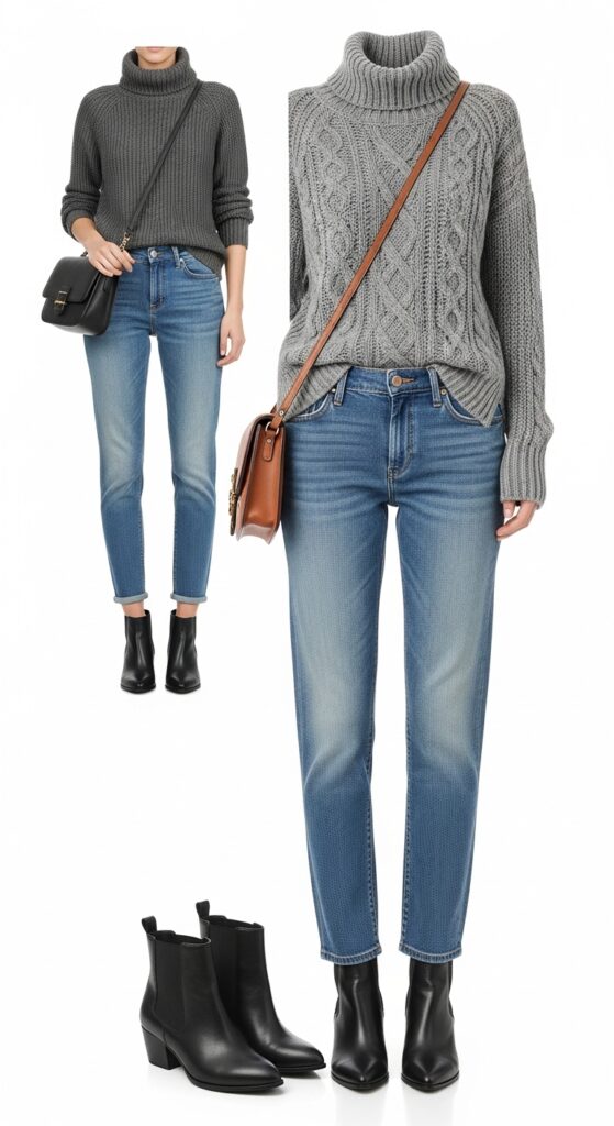 Knit Sweater and Boyfriend Jeans
