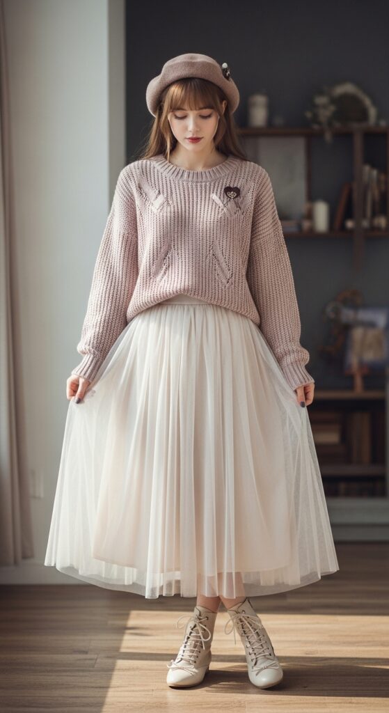 Knit Sweater and Tulle Skirt