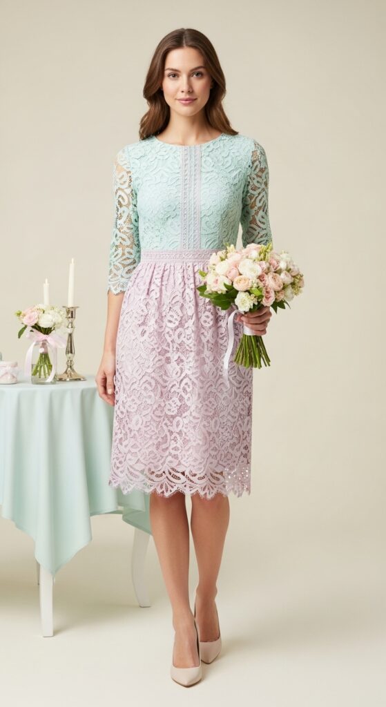 10 Stylish Baby Shower Outfit Ideas for Moms-to-Be and Guests 6 Lace Dress for a Classic Touch