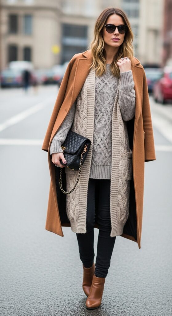 30 Stylish Winter Outfits for Women That Keep You Warm and Fashion-Forward 19 Layered Knitwear