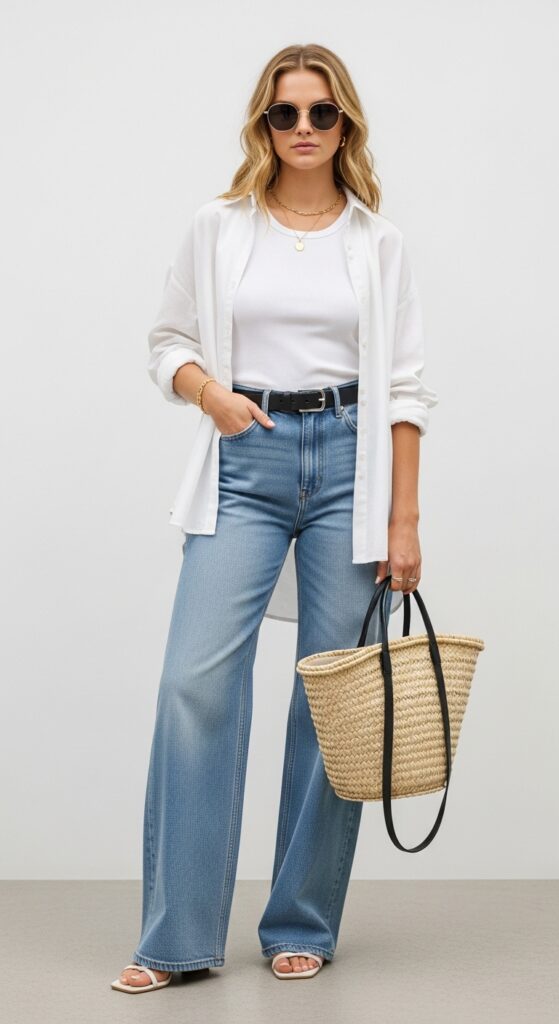 23 Spring Outfits for 2025 That Will Refresh Your Wardrobe 24 Layered White-on-White with Denim