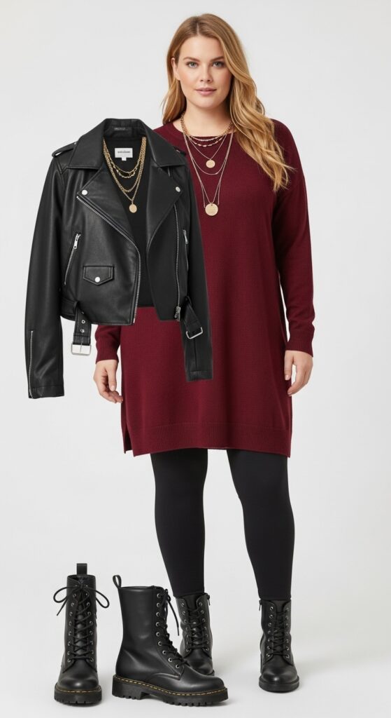 24 Plus Size Casual Winter Fashion Outfits That Celebrate Your Curves 11 Leggings & Tunic Power Move