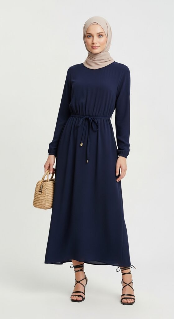 Long Sleeve Dress and Strappy Sandals