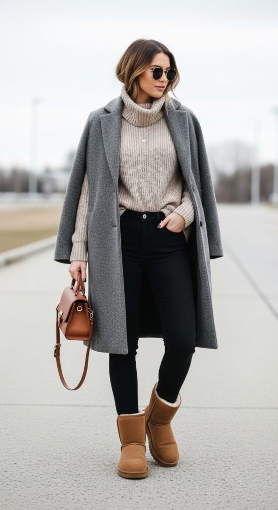 Luxe Layers UGG Boots + Wool Coat