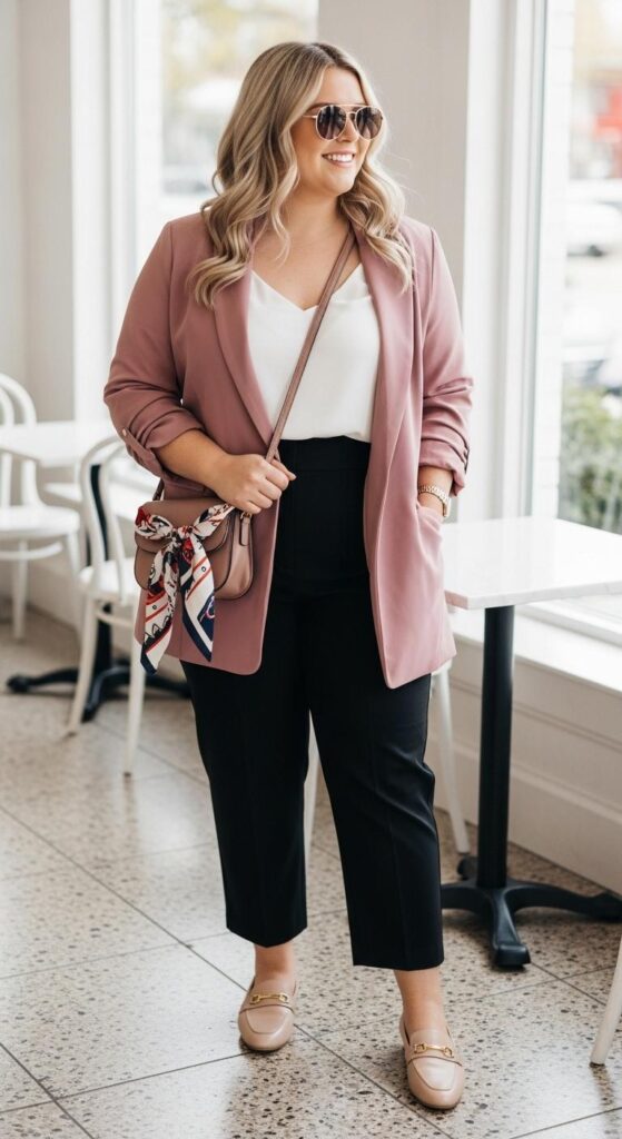 Mauve Blazer and Trousers for Brunch Dates